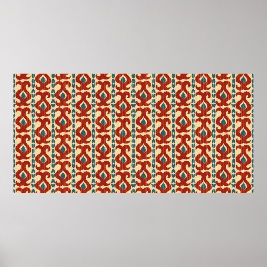 Poster Motif Ikat sans soudure (Devant)