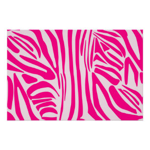 Poster Motif imprimé zèbre rose