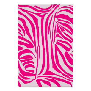 Poster Motif imprimé zèbre rose
