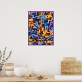 Poster Motif incendie et eau (Cuisine)