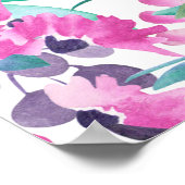 Poster Motif incomparable de fleurs et de baies violettes (Coin)