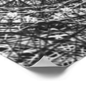 Poster motif kaléidoscope noir blanc (Coin)