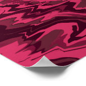 Poster Motif Liquide Ondulé Rose Foncé (Coin)