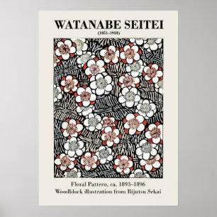 Poster motif loral par Watanabe Seitei