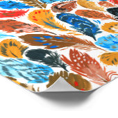 Poster Motif lumineux avec plumes d'oiseaux (Coin)
