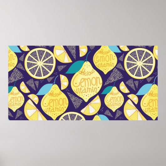 Poster Motif lumineux de citrons et de clous de girofle s (Devant)