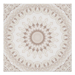Poster Motif Mandala Beige et Crème