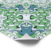 Poster Motif Mandala Côtier Vert de Mer et Bleu (Coin)