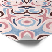 Poster Motif Mandala Rose et Bleu Boho (Coin)