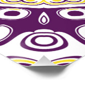 Poster Motif Mandala violet et or (Coin)