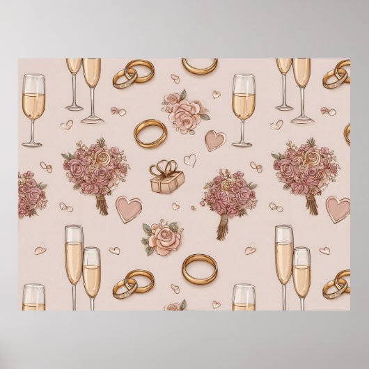 Poster Motif Mariage romantique (Devant)