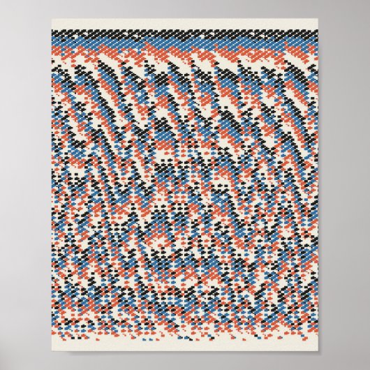 Poster Motif mathématique pixélisé (Devant)