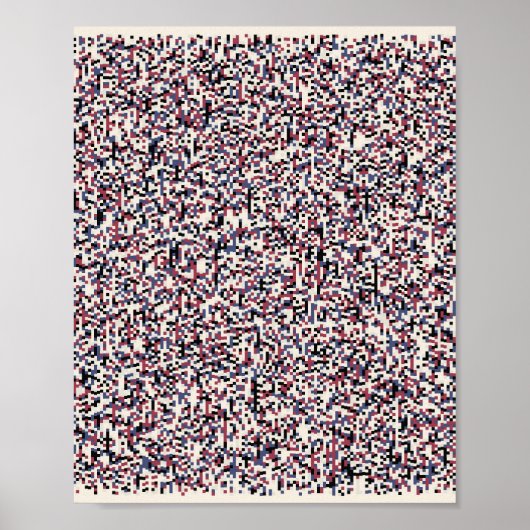 Poster Motif mathématique pixélisé (Devant)