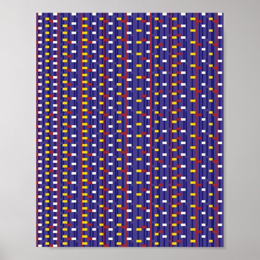 Poster Motif mathématique pixelisé (Devant)