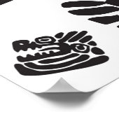 Poster Motif maya sans couture. Elem noir et blanc (Coin)