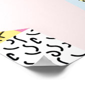 Poster Motif Memphis avec géométrique, grille, rayé et  (Coin)