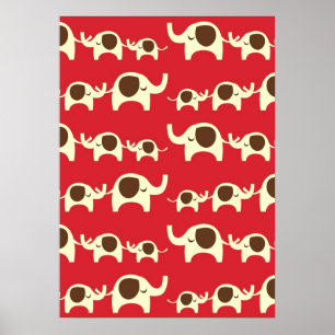 Poster Motif mignon de nature de rouge de cerise
