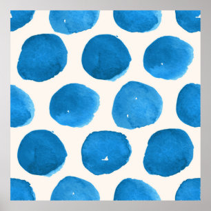 Poster Motif mignon et transparent avec cercles d'aquarel