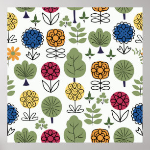 Poster Motif mignon, nature en été, abstrait