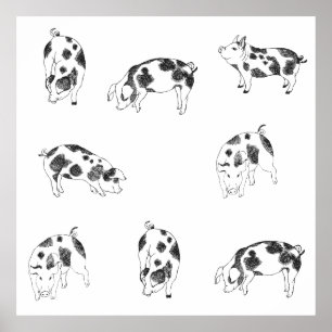Poster Motif minimaliste de Cottagecore vintage représent