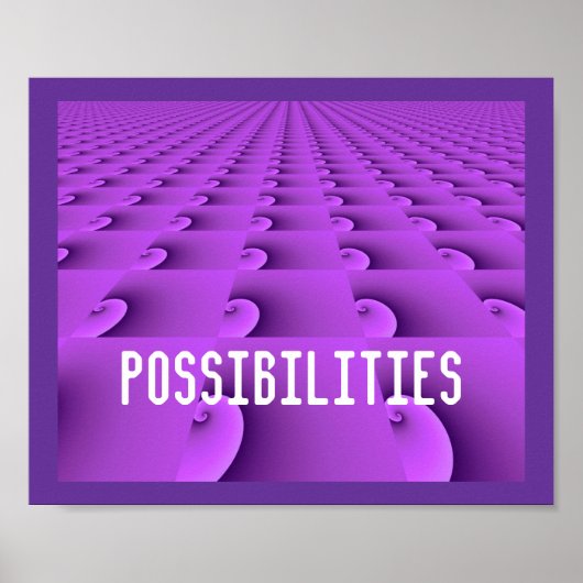 Poster Motif moderne à spirale violette - Possibilités (Devant)