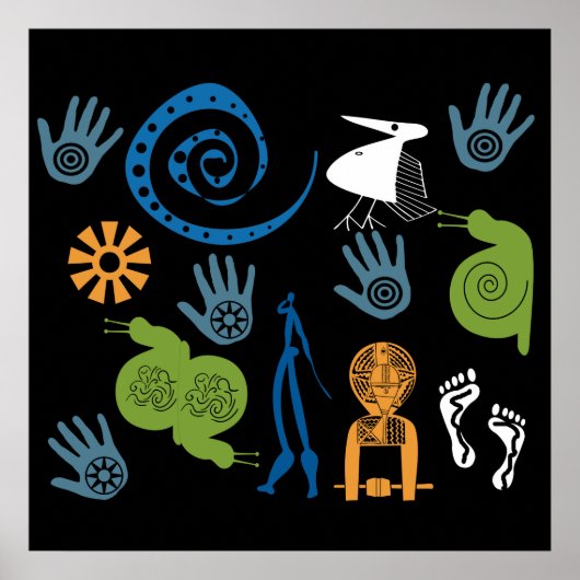 Poster motif moderne abstrait africain (Devant)