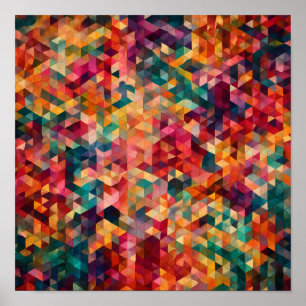 Poster Motif Moderne Abstrait : Tessellation Vibrante