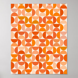 Poster Motif moderne du milieu du siècle Orange