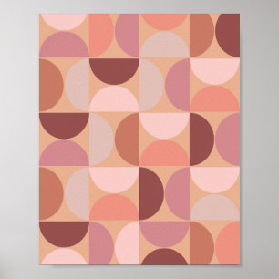 Poster Motif moderne du milieu du siècle Peach Fuzz