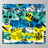 Poster Motif Monster Hand Drawn Kids (Devant)