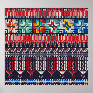 Poster Motif Motif Palestinien Broderie.