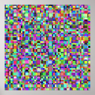 Poster Motif multicolore de formes de carrés abstraits