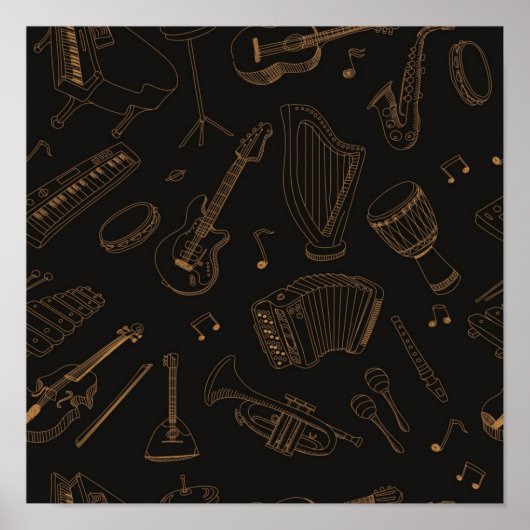 Poster Motif musical (Devant)