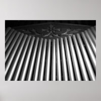 Motif musical d'orgue à tuyaux noir et blanc gothi