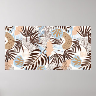 Poster Motif naturel abstrait et transparent sur fond bla