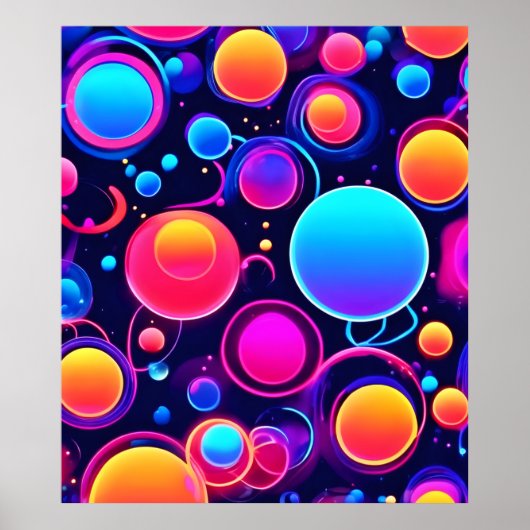 Poster Motif Neon Bubble (Devant)
