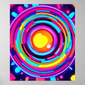 Poster Motif Neon Circle Vortex (Devant)