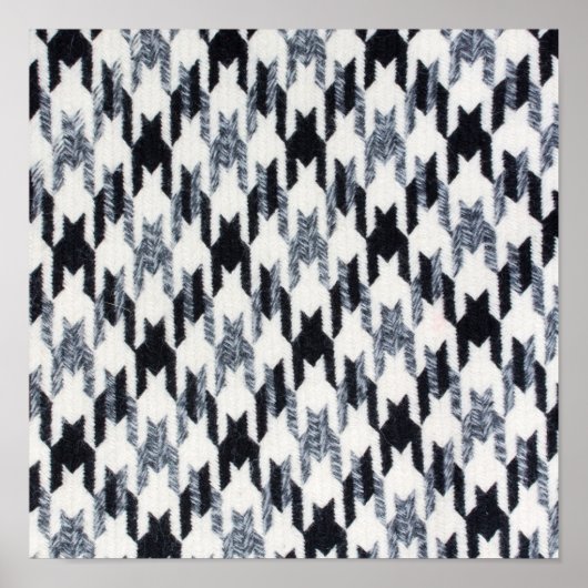 Poster Motif noir et blanc Houndstooth (Devant)