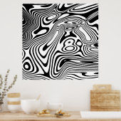 Poster Motif noir et Marbre blanc (Cuisine)