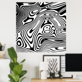 Poster Motif noir et Marbre blanc (Bureau à domicile)