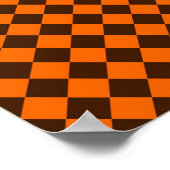 Poster Motif Orange Brown Diamond Checker (Coin)
