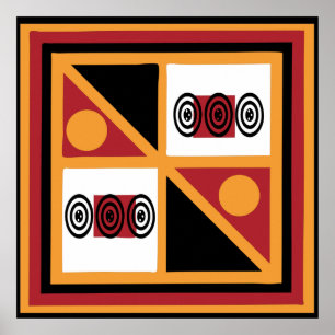 Poster motif orné de la tribu africaine