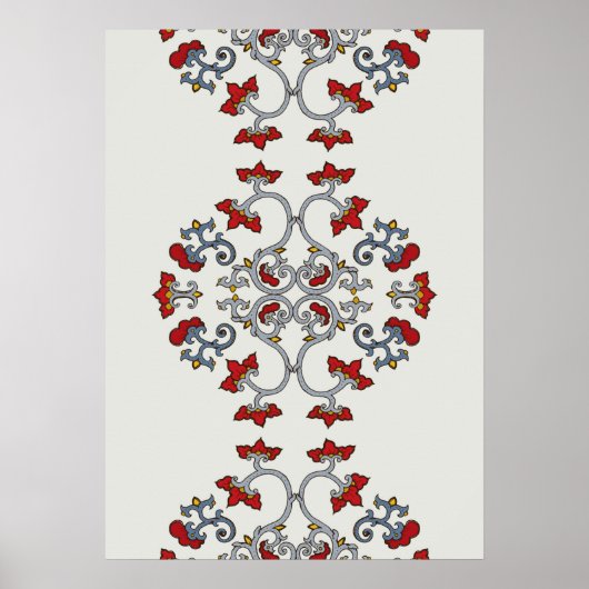 Poster Motif ornemental coloré (Devant)