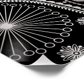 Poster Motif paisley argenté (Coin)