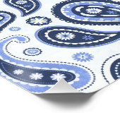 Poster Motif Paisley Bleu (Coin)