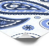 Poster Motif Paisley Bleu (Coin)