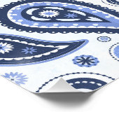 Poster Motif Paisley Bleu (Coin)