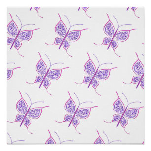 Poster Motif Papillon Violet