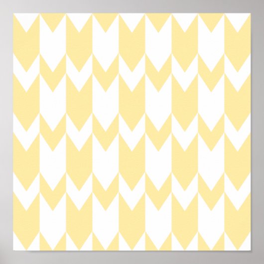 Poster Motif Pastel Jaune et Blanc Chevron. (Devant)