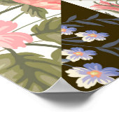 Poster motif patchwork transparent avec fleurs (Coin)